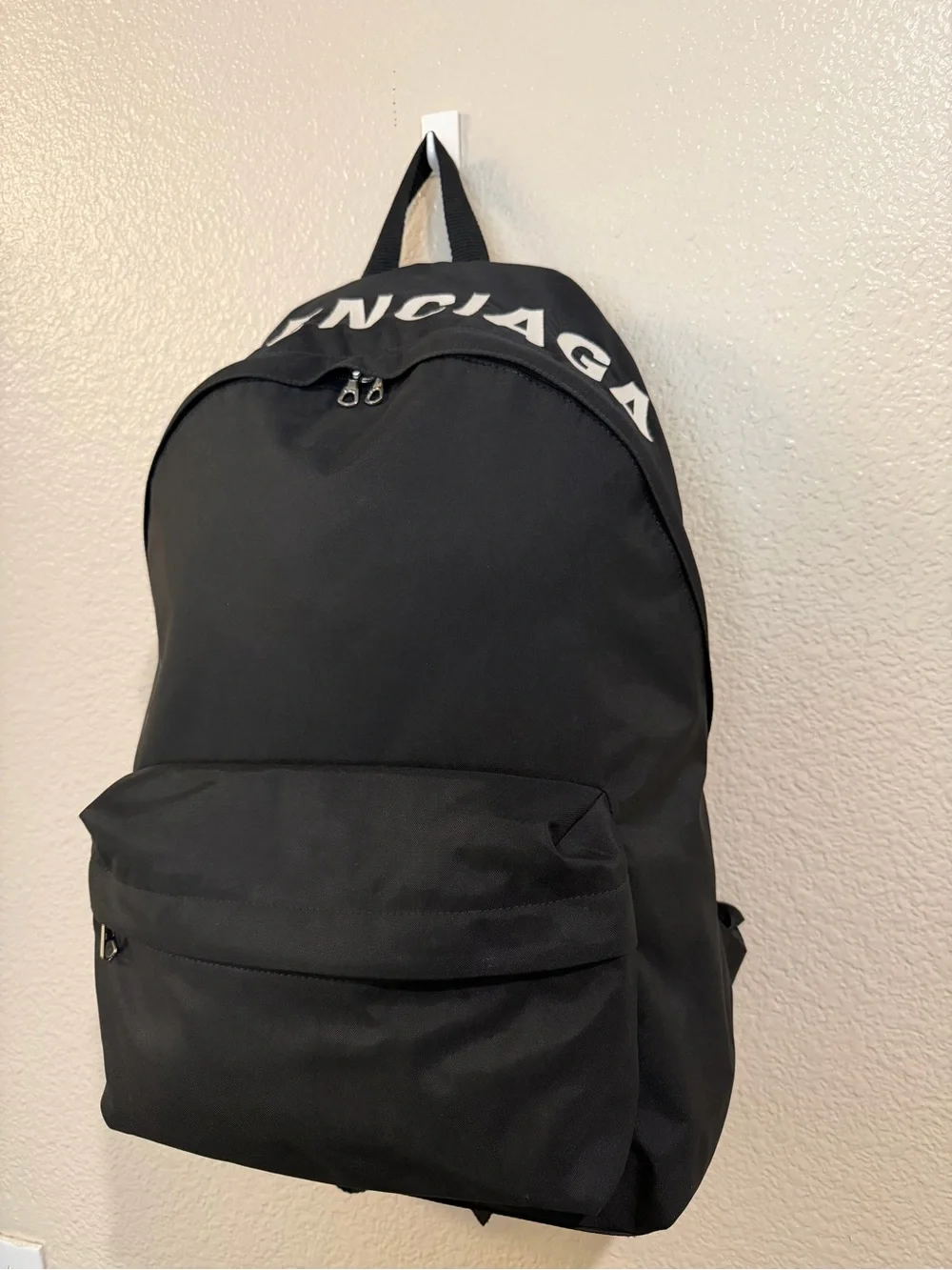 Balenciaga Black Logo-Trim Backpack